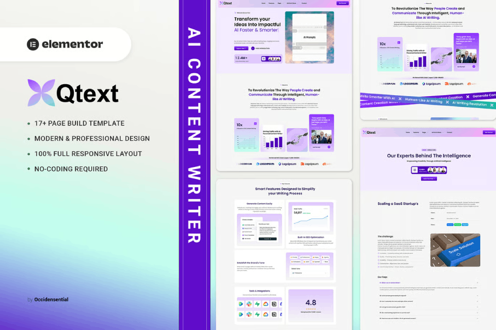 AI Content Writer Elementor Template