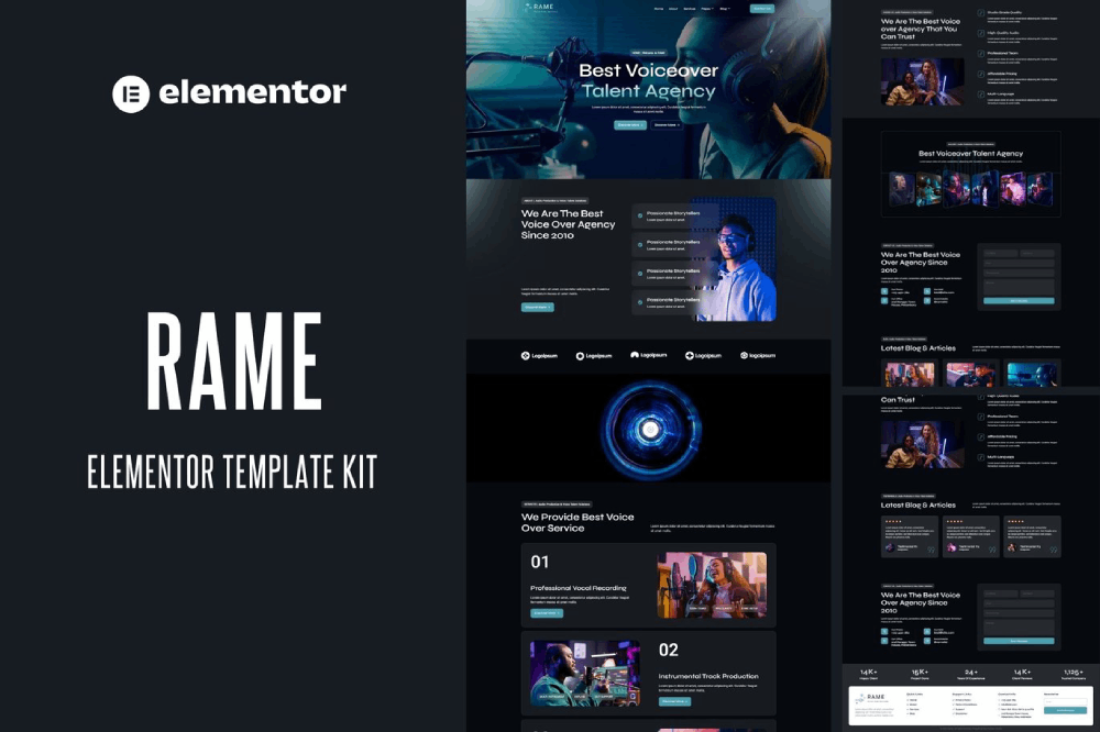 Voice Over Services Elementor Template