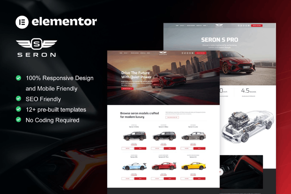 Luxury Car Dealer Elementor Template