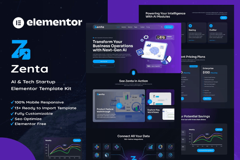 AI & Tech Startup Elementor Template