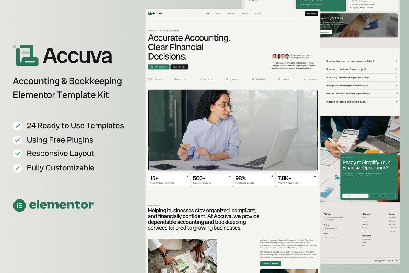 Accounting & Bookkeeping Service Elementor Template