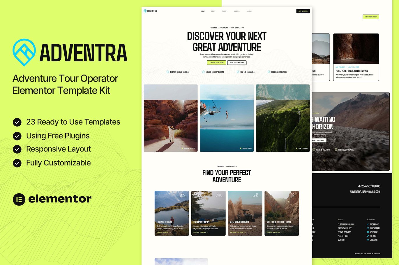 Adventure Tour Operator Elementor Template