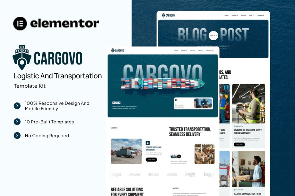 Logistic and Transportation Elementor Template