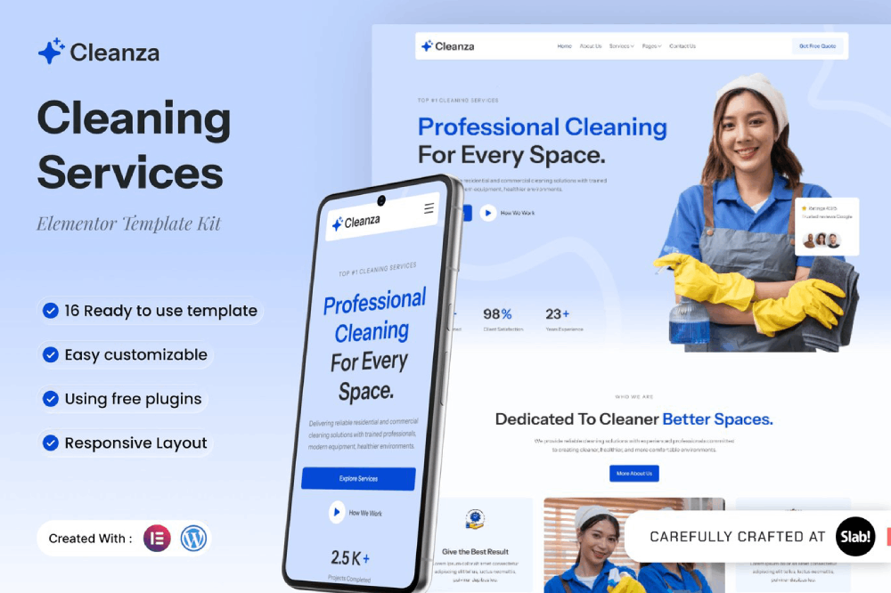 Cleaning Services Elementor Template