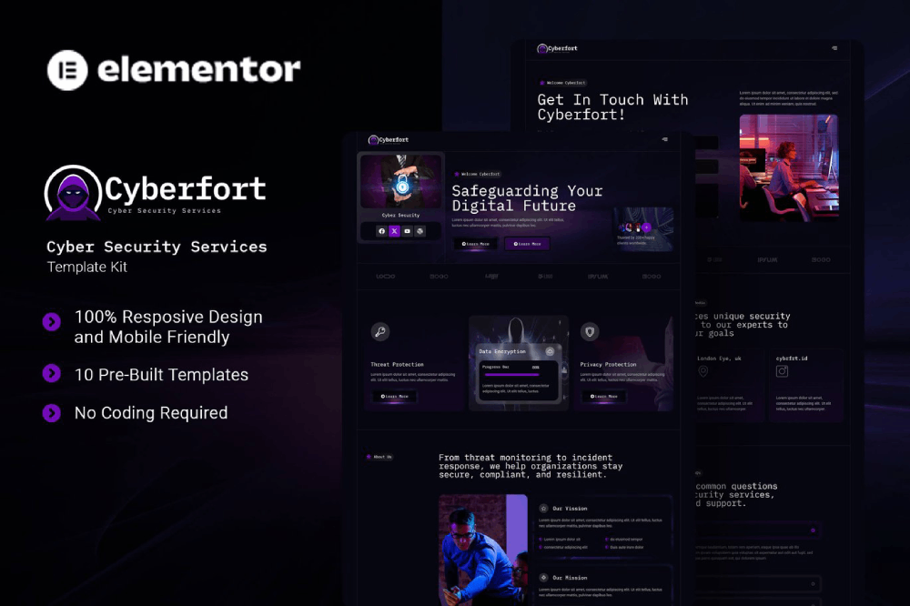 Cyber Security Services Elementor Template