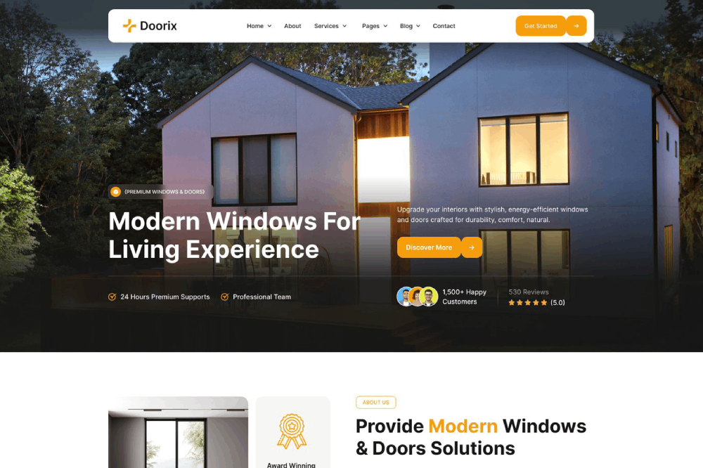 Door & Window Elementor Template