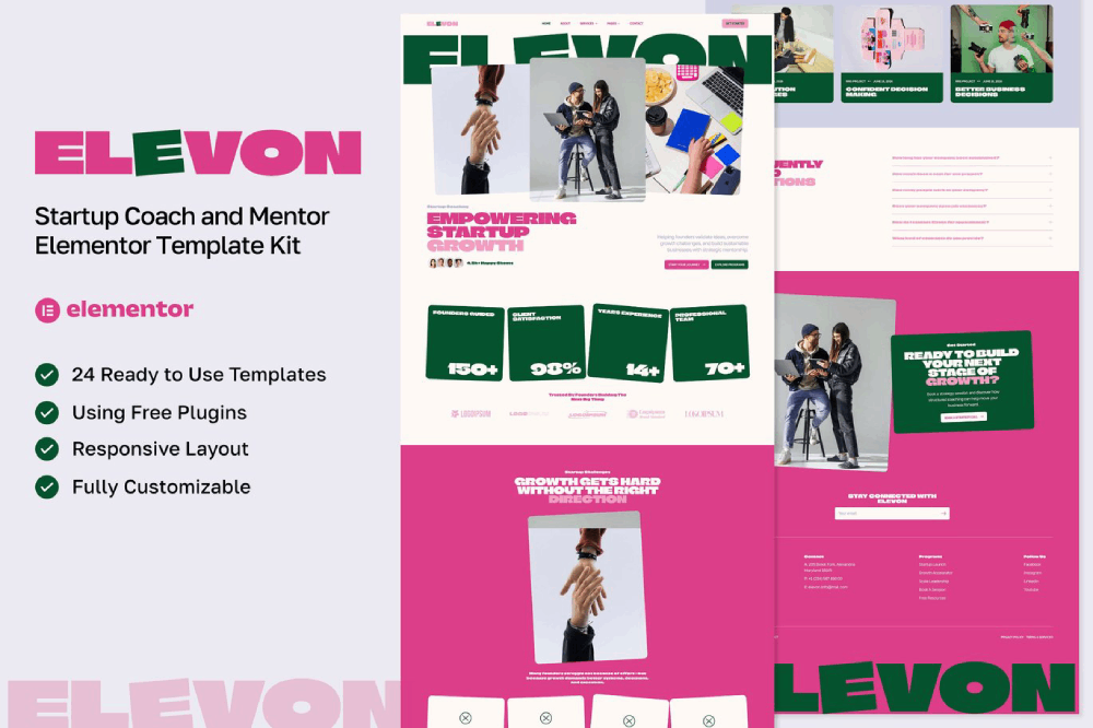 Startup Coach & Mentor Elementor Template
