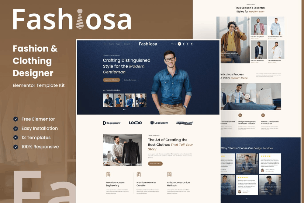 Fashion & Clothing Designer Elementor Template