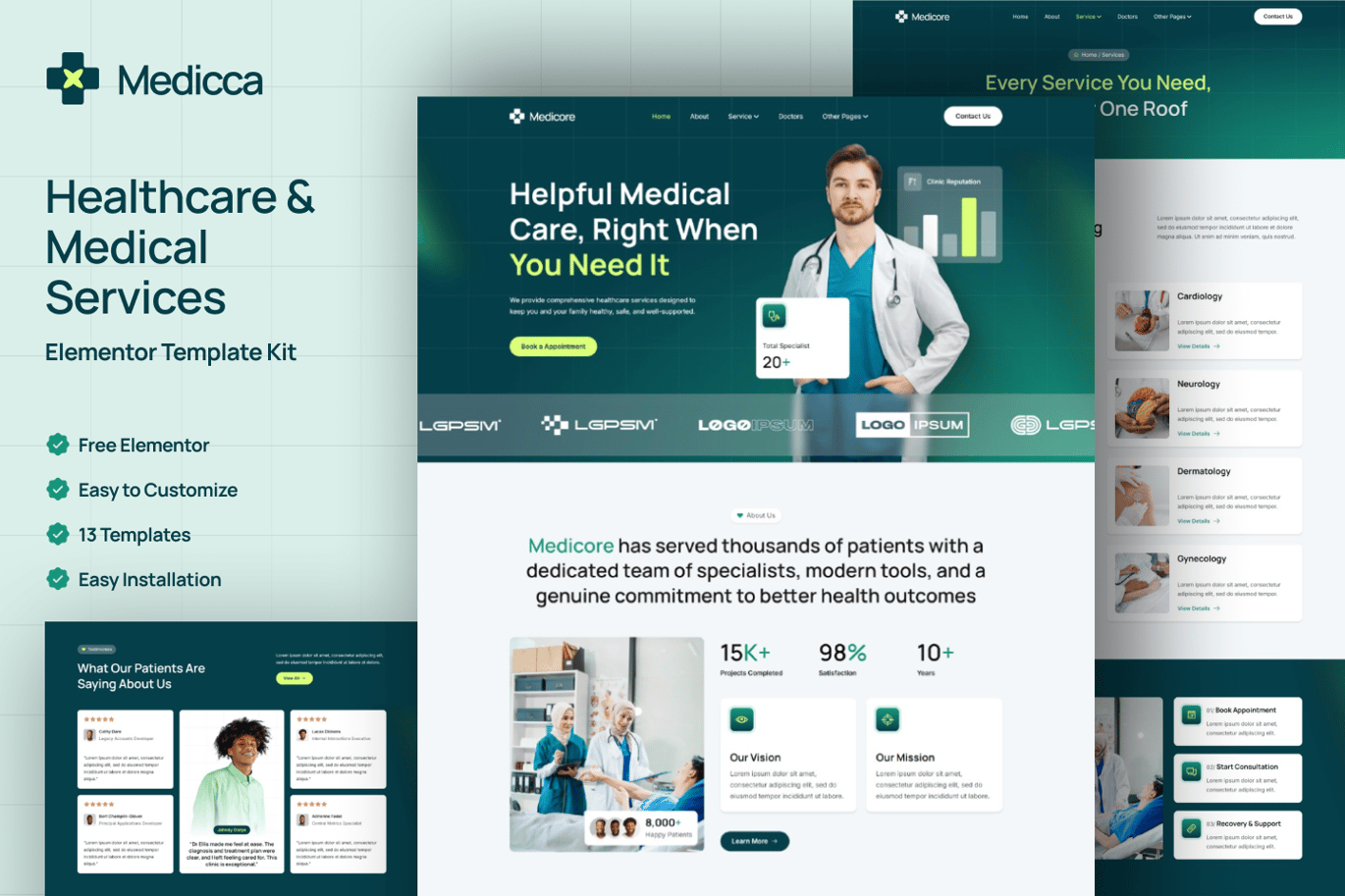 Healthcare & Medical Services Elementor Template