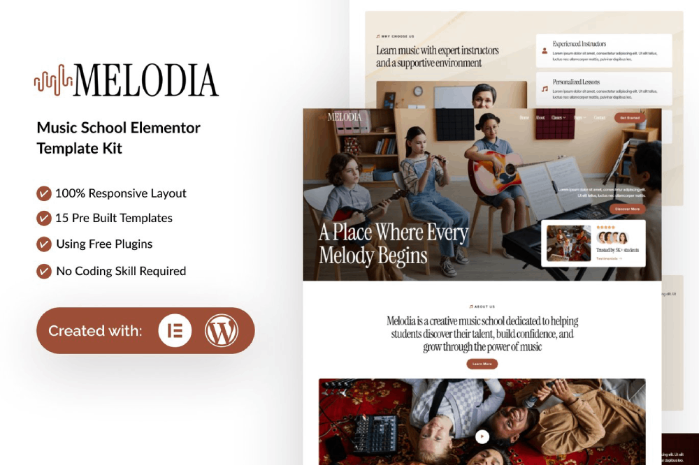 Music School Elementor Template