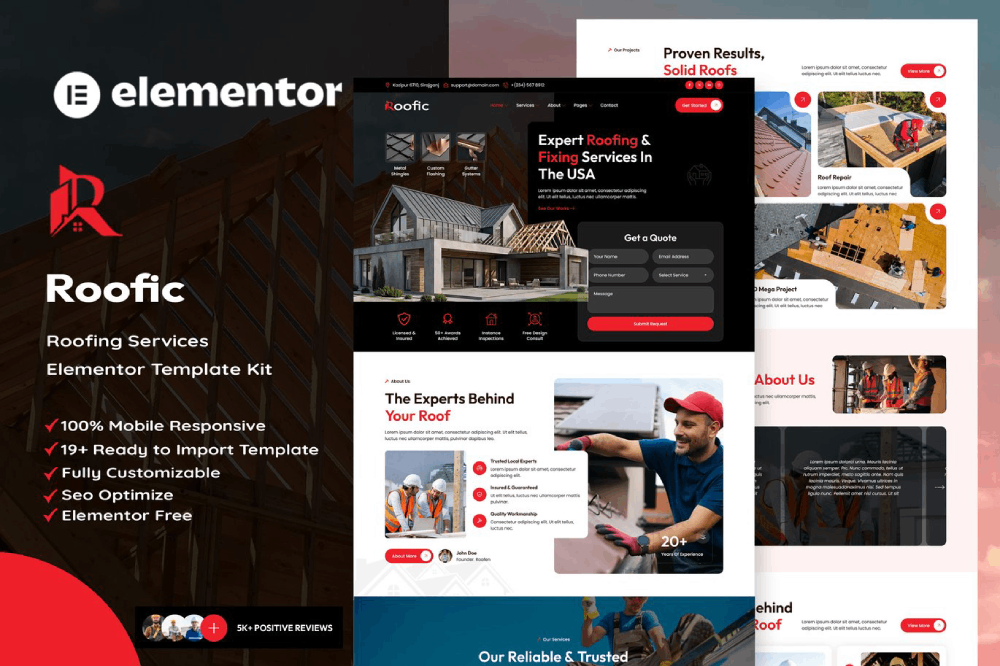 Roofing Services Elementor Template