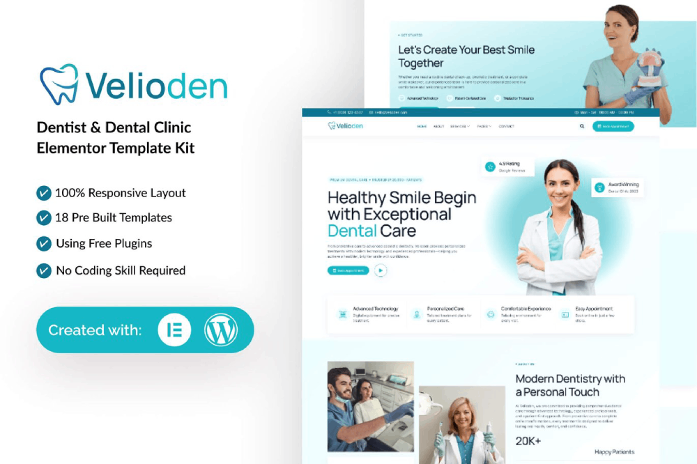 Dentist & Dental Clinic Elementor Template