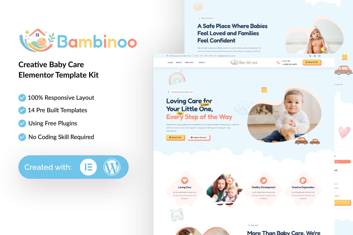 Creative Baby Care Elementor Template