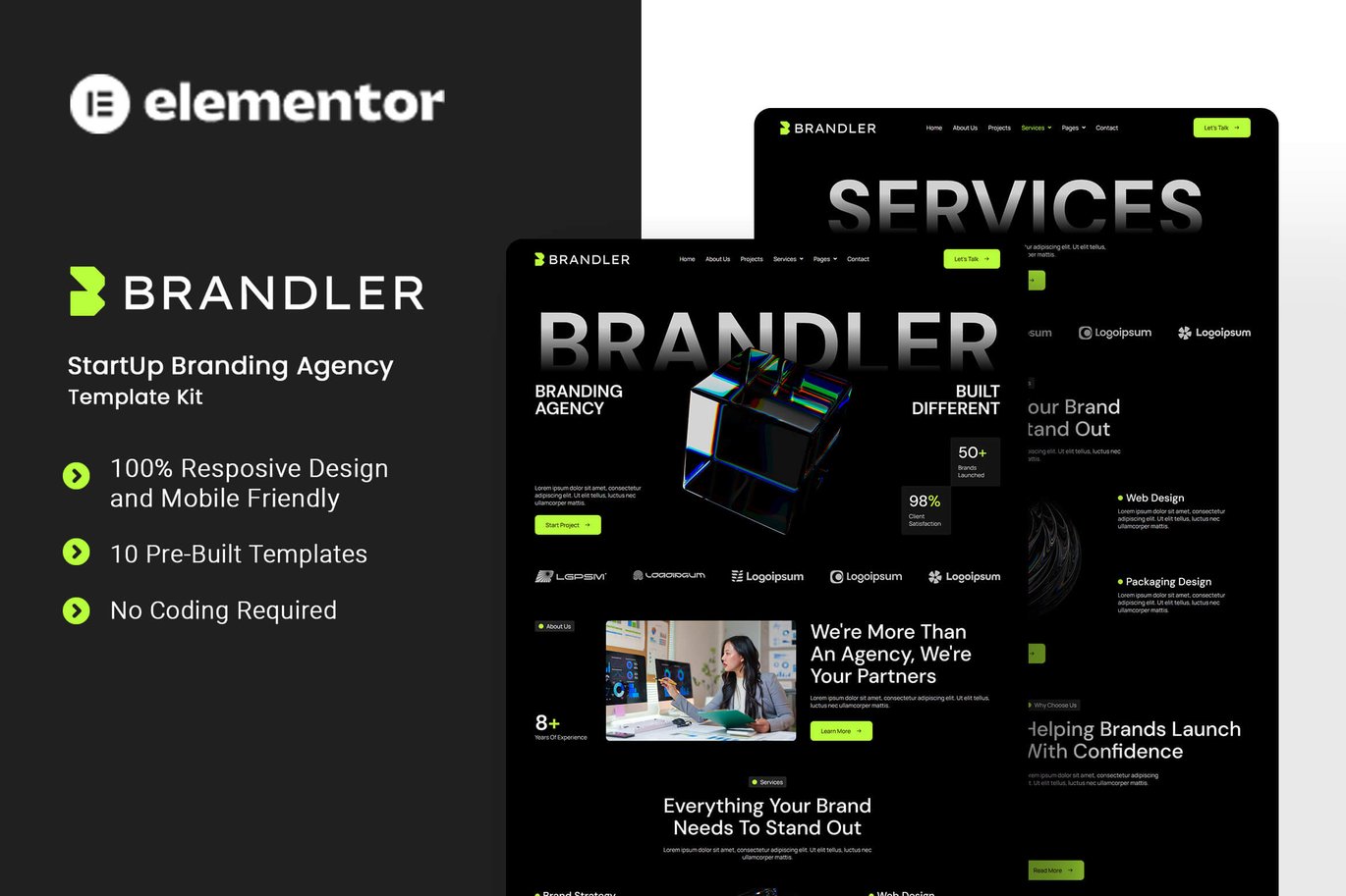 StartUp Branding Agency Elementor Template