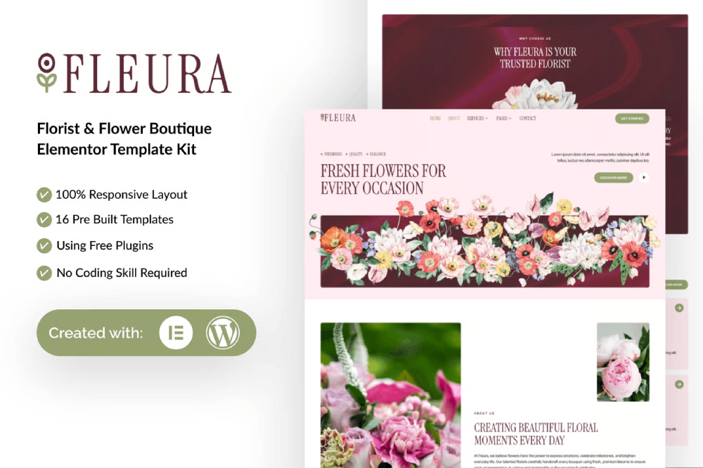 Florist & Flower Boutique Elementor Template