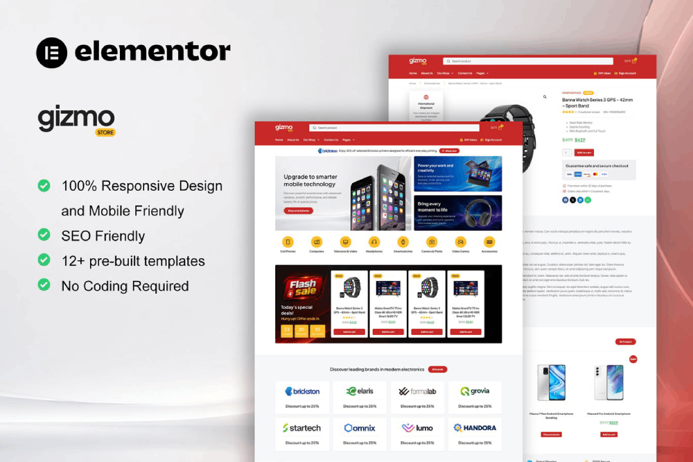 WooCommerce Electronic Store Elementor Template