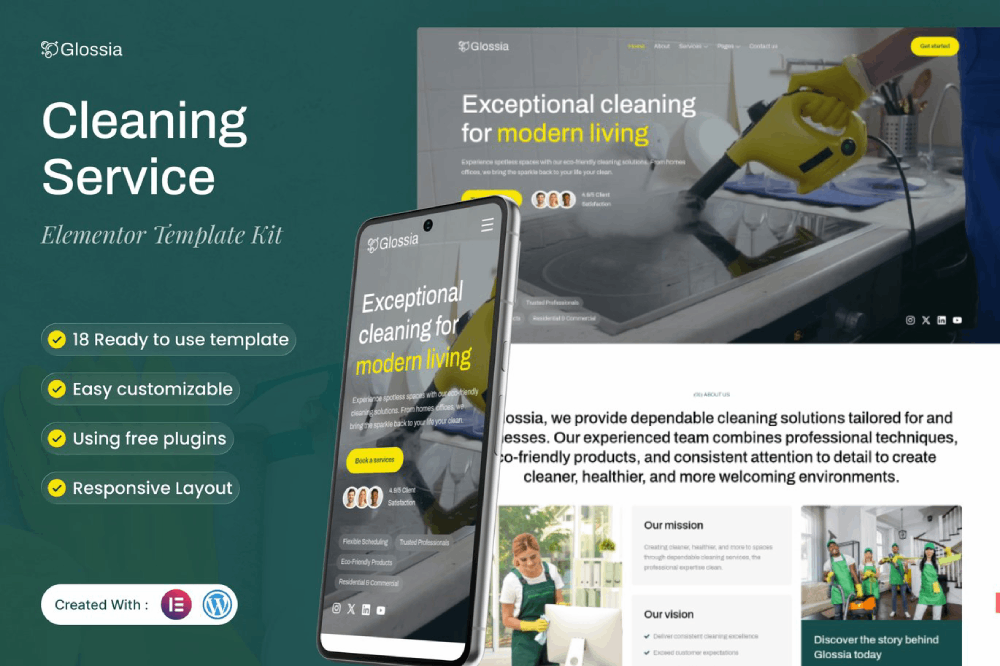 Cleaning Service Elementor Template