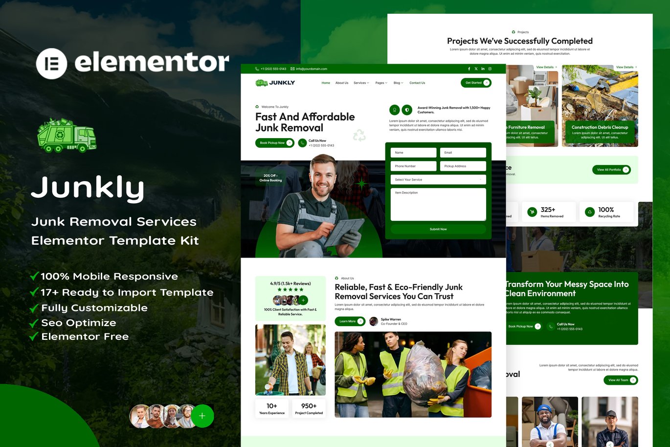 Junk Removal Services Elementor Template