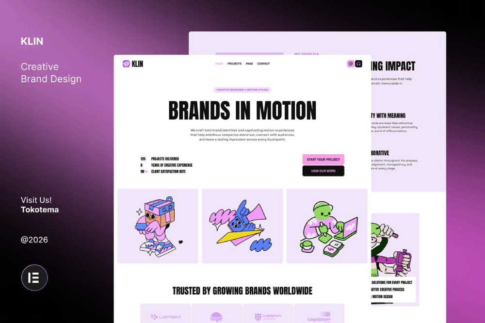 Branding & Motion Design Studio Website Elementor Template