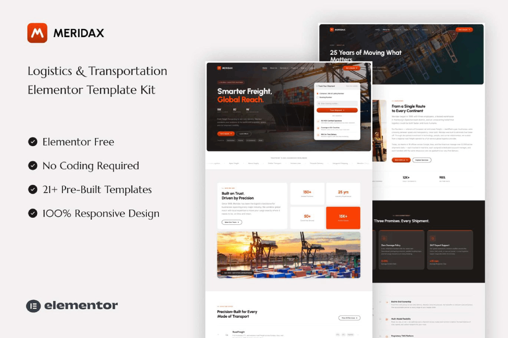 Logistics & Transportation Elementor Template