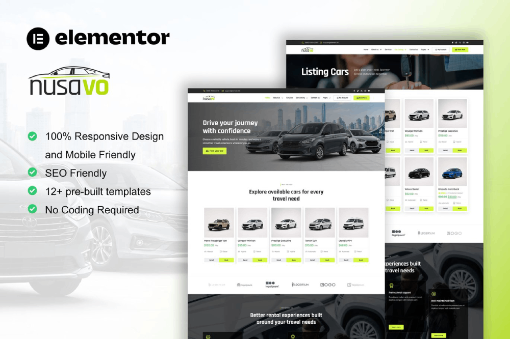 Car Rental Elementor Pro Template