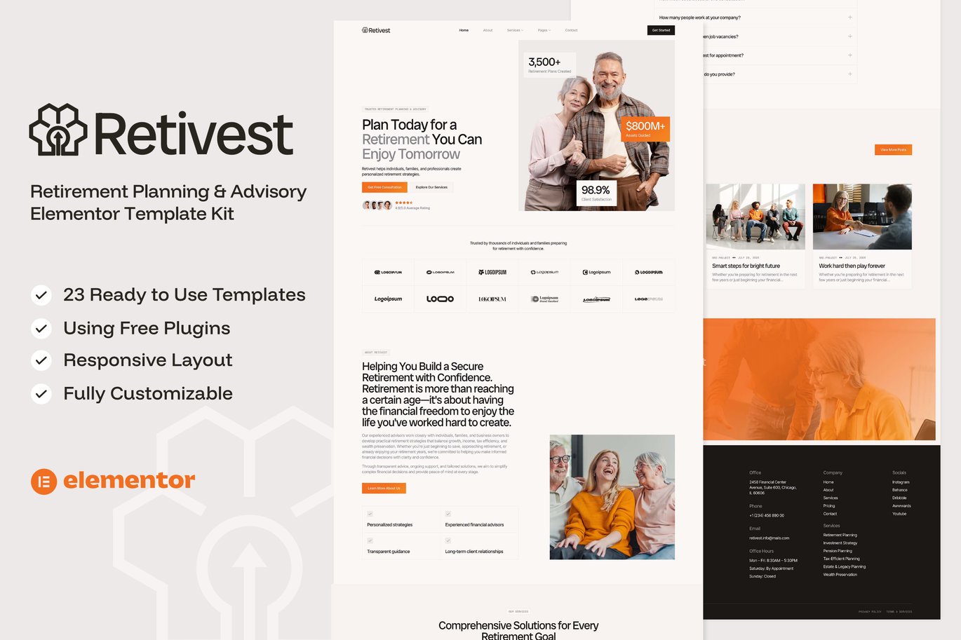 Retirement Planning & Advisory Elementor Template