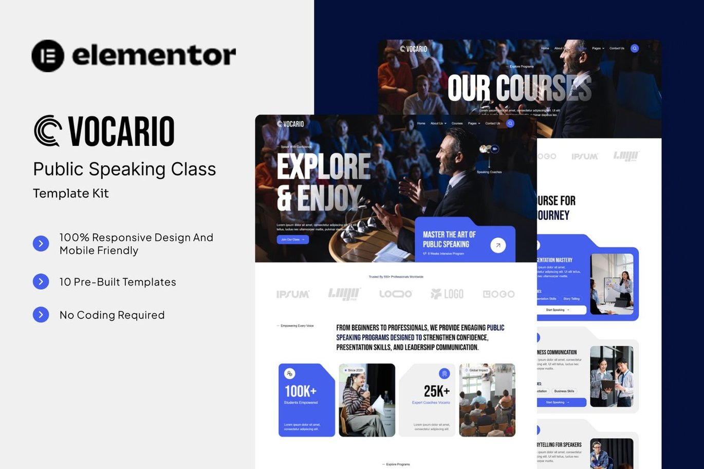 Public Speaking Class Elementor Template