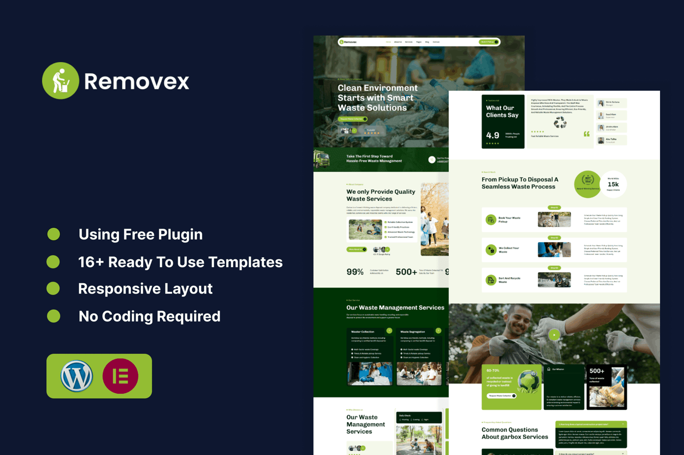 Junk Removal & Waste Management Elementor Template