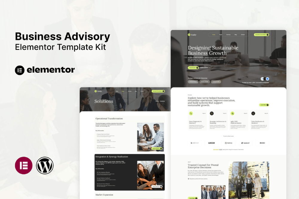 Business Advisory Elementor Template