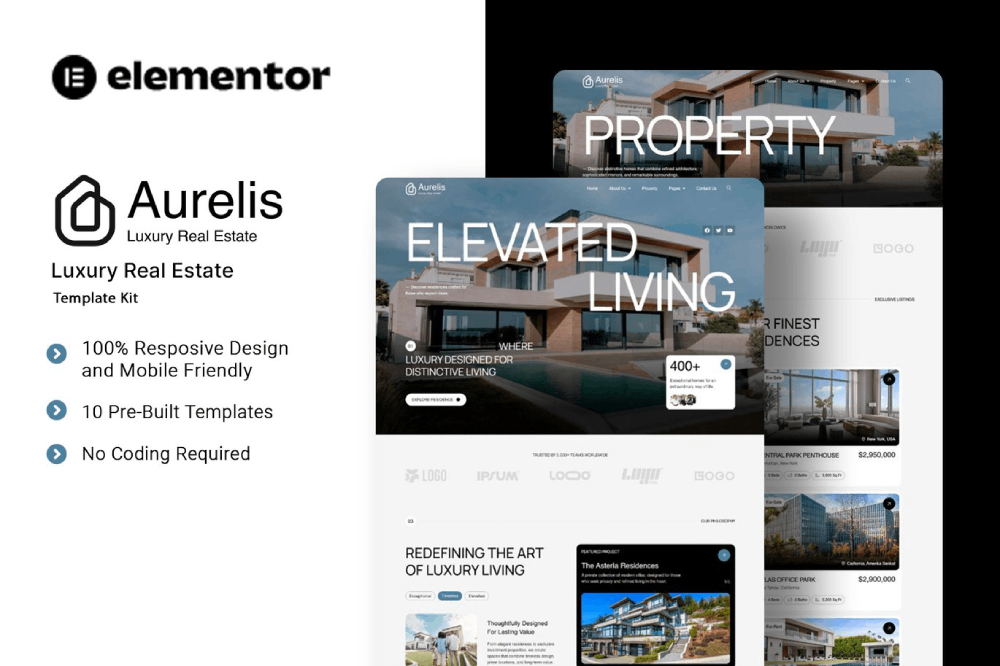 Luxury Real Estate Elementor Template