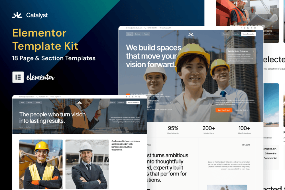 Professional Construction Elementor Template