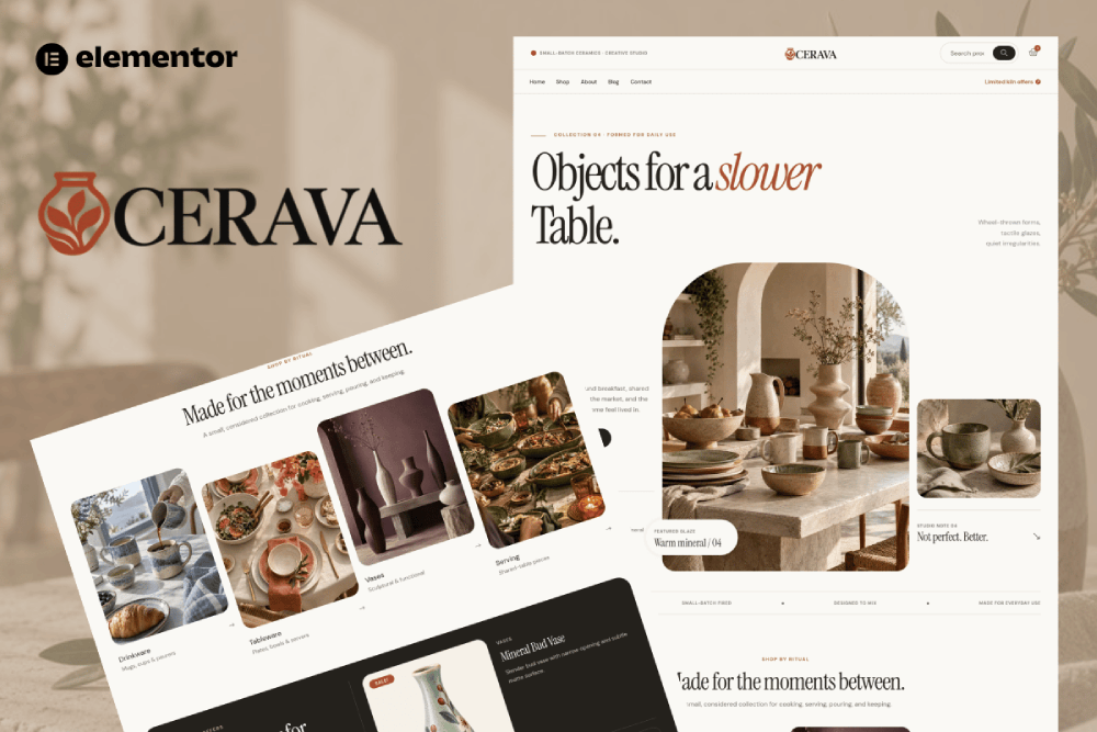 Ceramic & Pottery Store WooCommerce Elementor Template