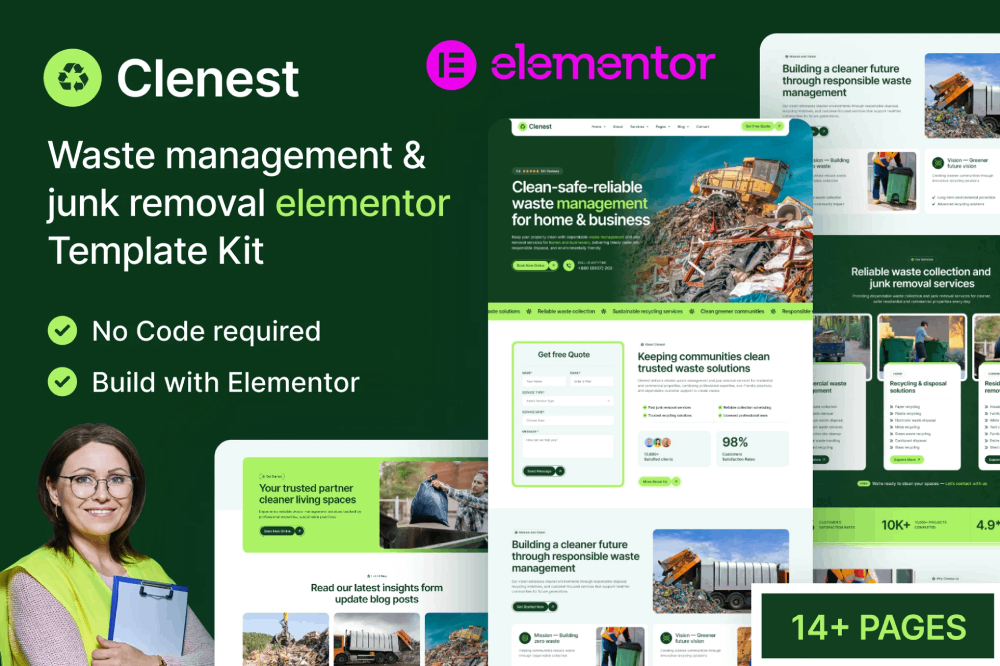 Waste Management and Junk Removal Elementor Template