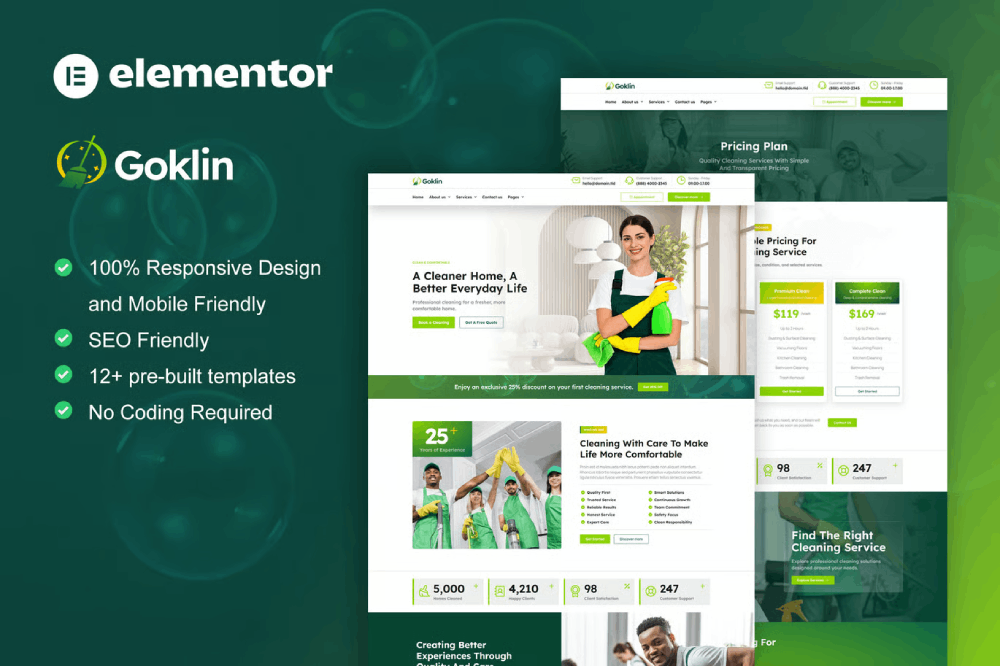 Cleaning Service Elementor Pro Template