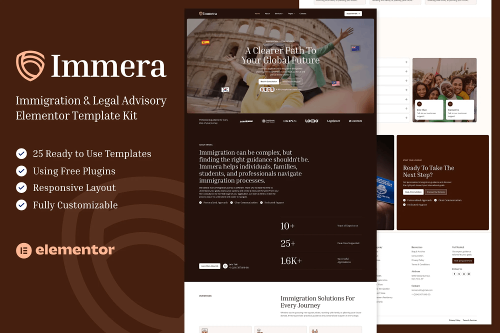 Immigration & Legal Advisory Elementor Template