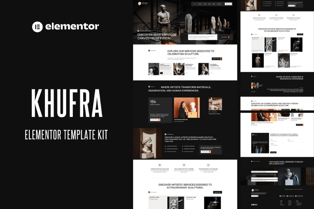 Sculpture Exhibition Website Elementor Template