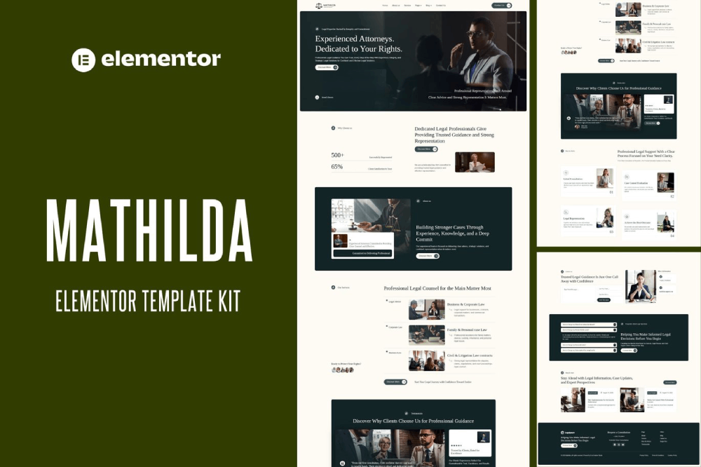 Lawyer & Attorney Service Elementor Template