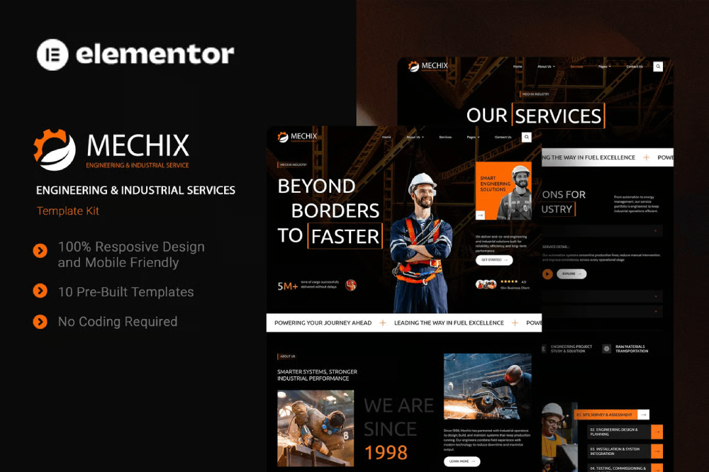 Engineering & Industrial Services Elementor Template