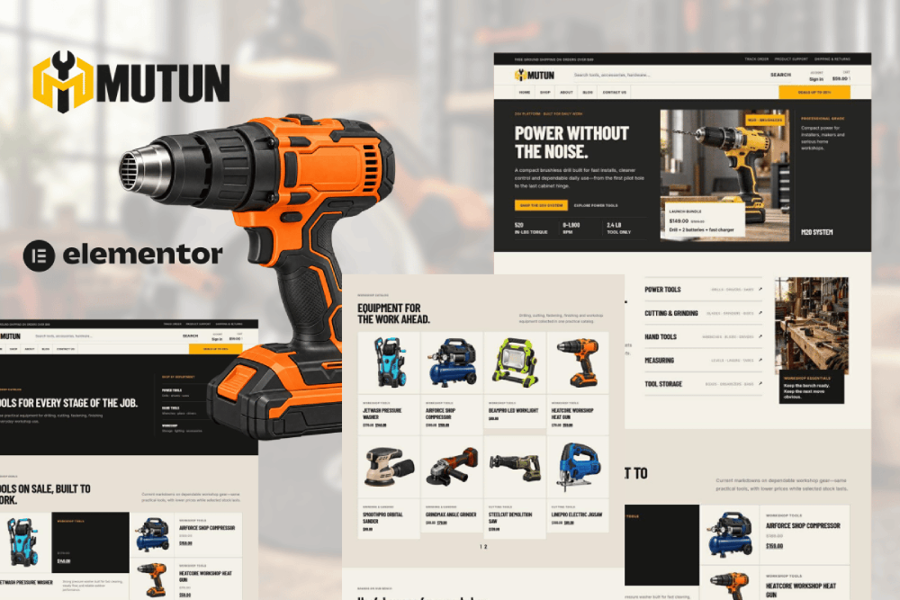 Power Tools & Hardware Store Elementor Template