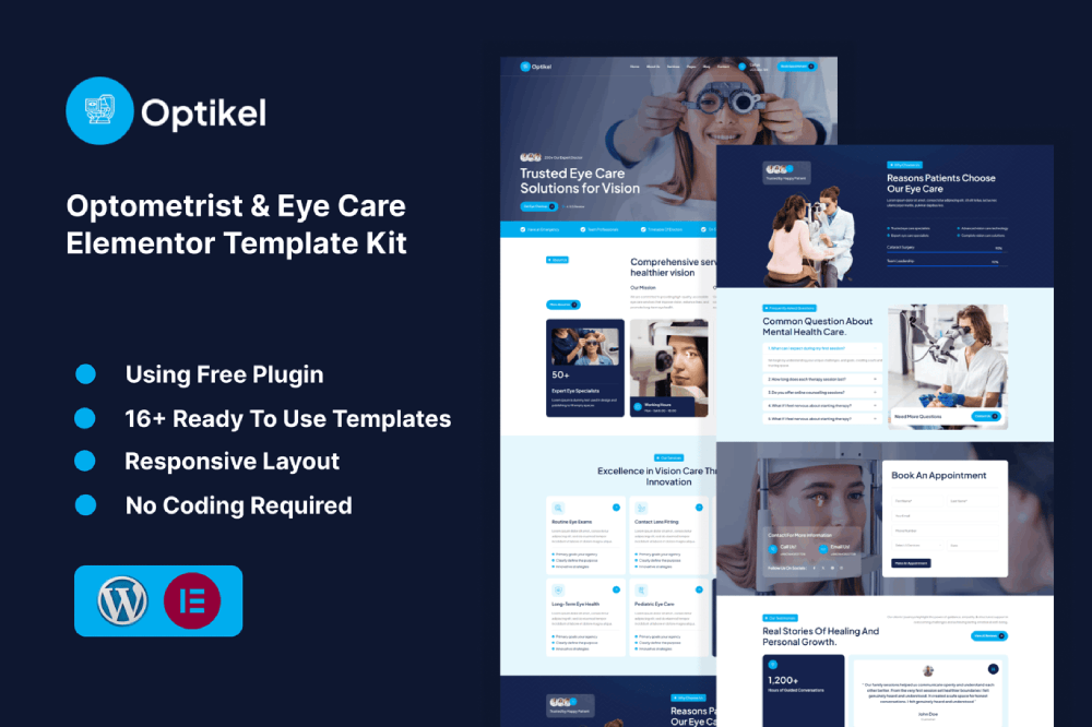 Optometrist & Eye Care Elementor Template