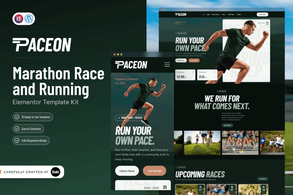 Marathon Race & Running Elementor Template