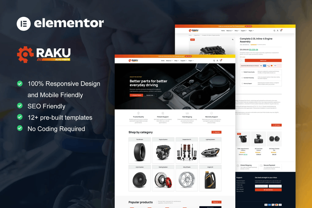 Auto Parts Shop Elementor Pro Template