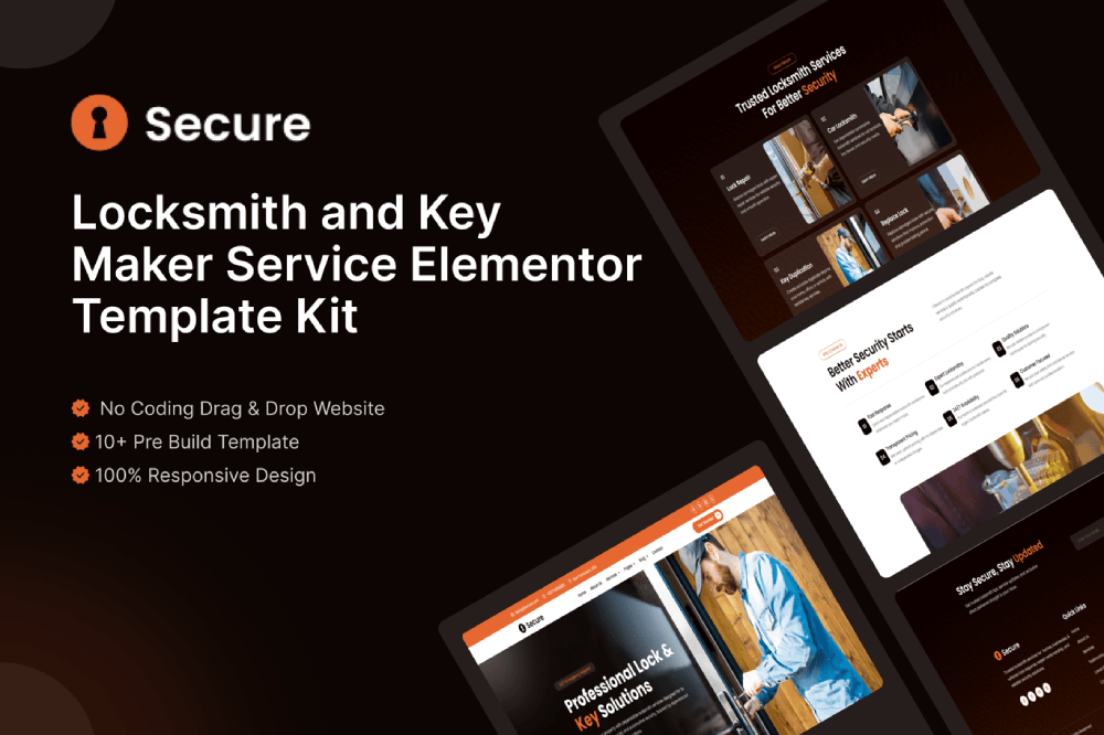 Locksmith & Key Maker Service Elementor Template