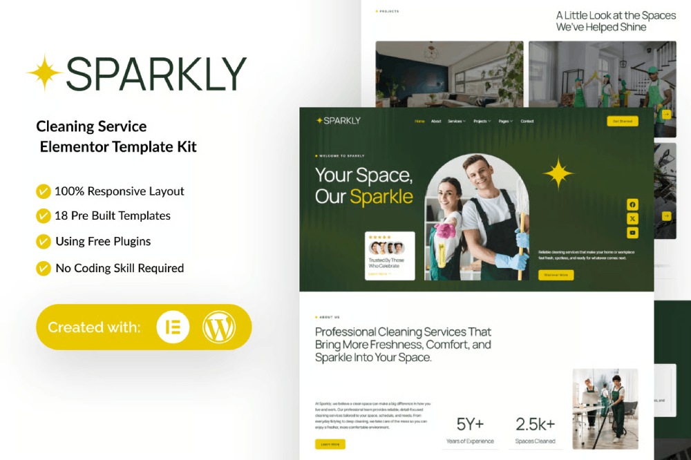 Cleaning Service Elementor Template