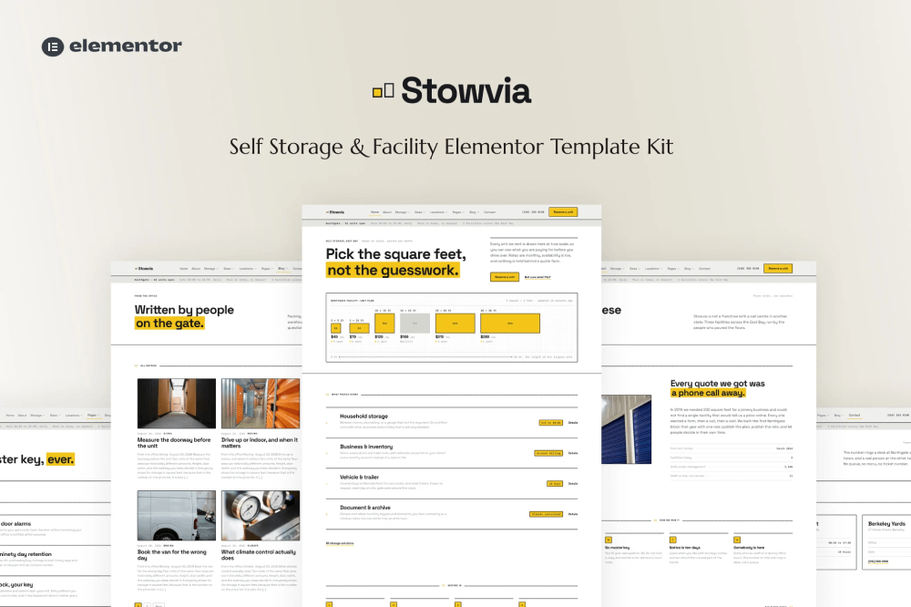 Self Storage & Facility Elementor Template