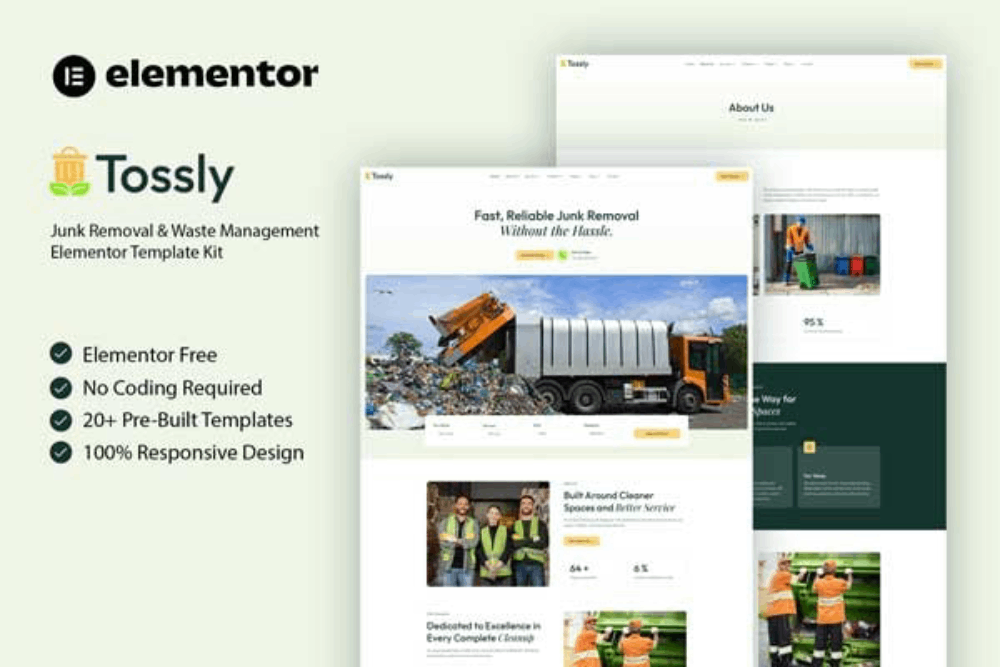 Junk Removal & Waste Management Elementor Template
