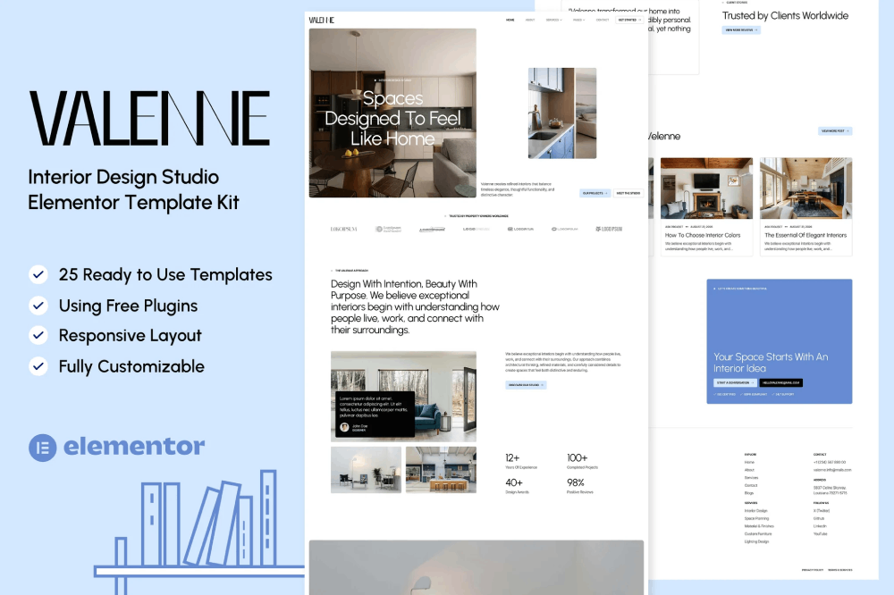 Interior Design Studio Elementor Template