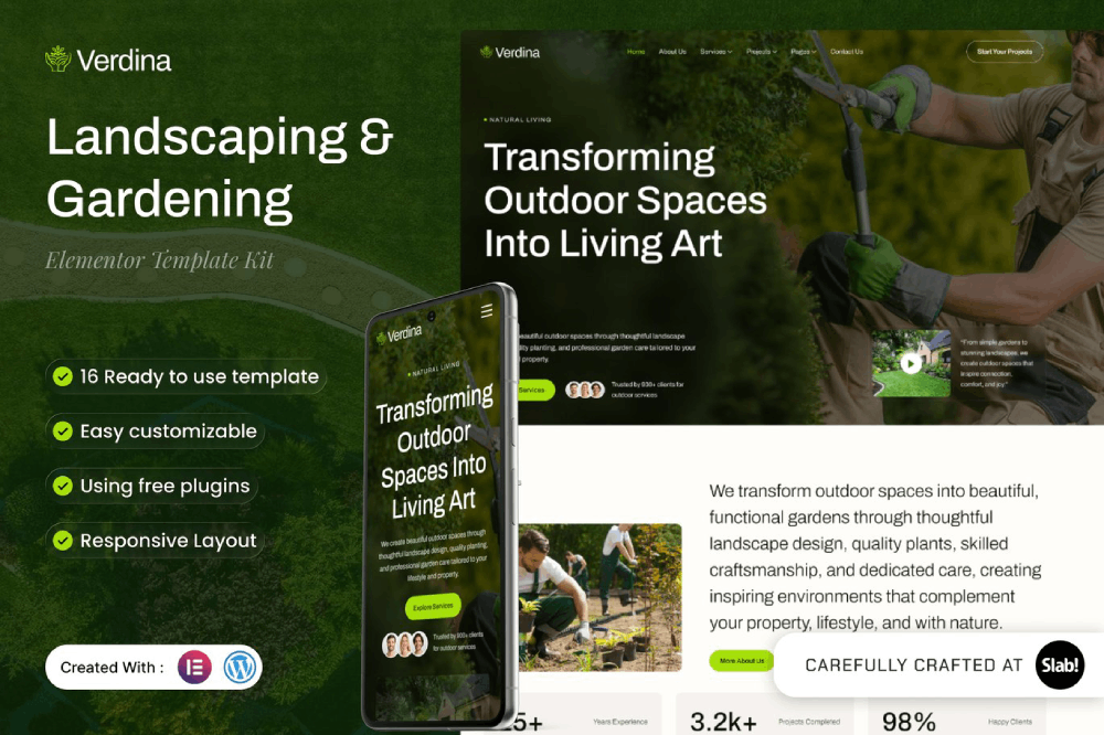 Landscaping & Gardening Elementor Template
