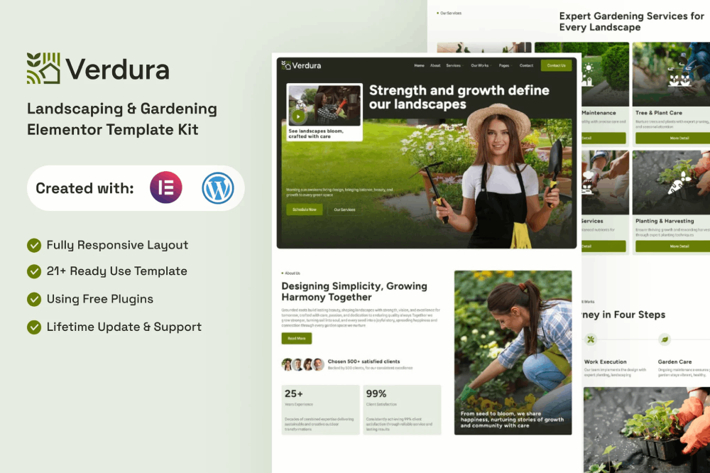 Landscaping & Gardening Elementor Template