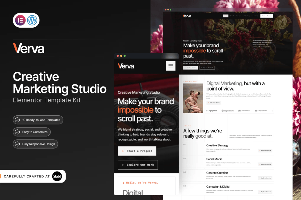 Creative & Design Elementor Template